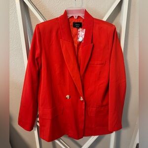 Vici Vibrant Red Double-Breasted Blazer